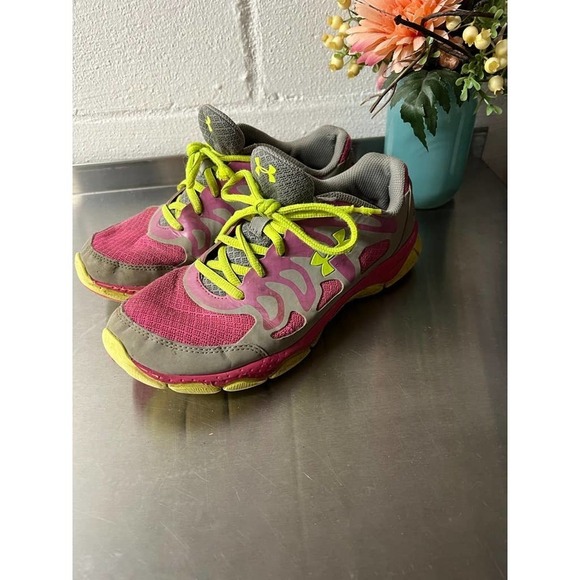 Under Armour Pink and Neon Tennis Shoes - Picture 1 of 6